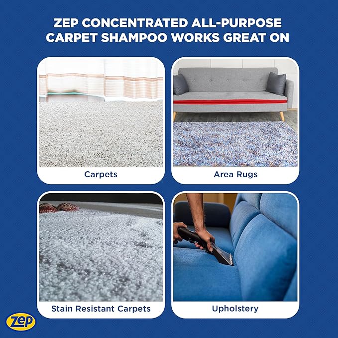 ZEP All-Purpose Carpet Shampoo Concentrate 128 ounce ZUCEC128 (Case of 4)