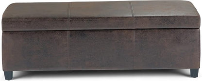 SIMPLIHOME Avalon 48 inch Wide Contemporary Rectangle Storage Ottoman Bench in - Image 6
