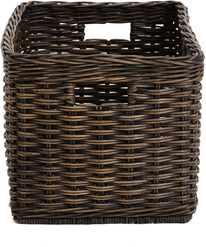 The Basket Lady Tall Rectangular Wicker Storage Basket, 20 in L x 13 in W x 11 - Image 3