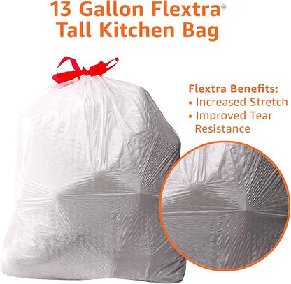 Amazon Basics 13 Gallon Flextra Strength Tall Kitchen Drawstring Trash Bags - Image 4