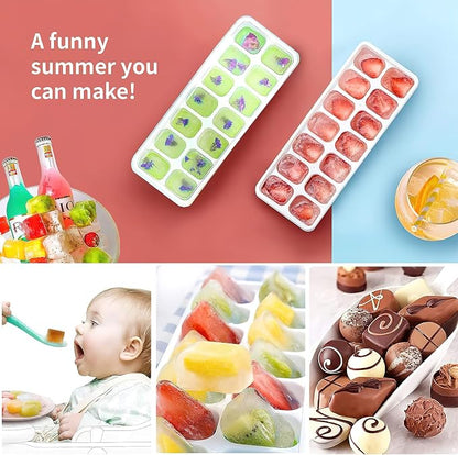 Ice Cube Trays 4 Pack, Airabc Silicone Ice Cube Trays - Image 2