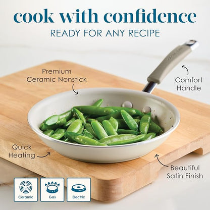 Rachael Ray Cucina Ceramic Nonstick Frying Pan/Skillet, 8.5 Inch Non Stick Open - Image 6