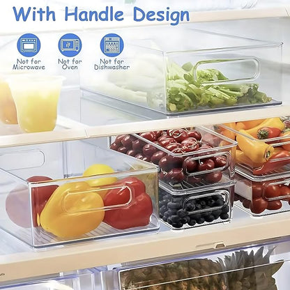 6 Pack Refrigerator Organizer Bins, 3 Sizes Clear Pantry Storage - Image 4
