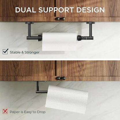FORIOUS Paper Towel Holder Under Cabinet, SUS304 Wall Mounted Commercial Paper - Image 7