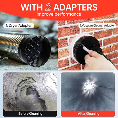 BLuesea Dryer Vent Cleaner Kit, 15-Piece Ultimate Dryer Cleaning Kit Include 40 - Image 3