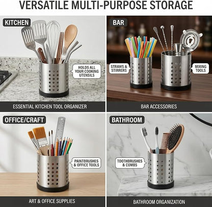 TOPZEA Set of 4 Kitchen Utensil Holder, Stainless Steel Cooking Utensil - Image 4