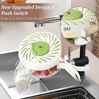 Fruit Washing Bowl with Strainer and Lid with Handle, Portable Strainers and - Image 3