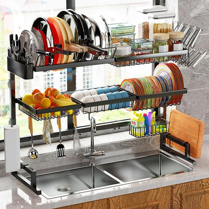 Over Sink Dish Drying Rack Snap-On Design Large Dish Drainer Storage Counter by ilvvan