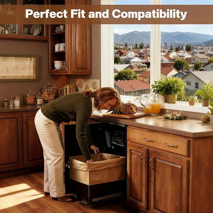60 Pcs Trash Compactor Bags for Kitchen Pre-Cuffed Heavy Duty Kraft Paper - Image 6