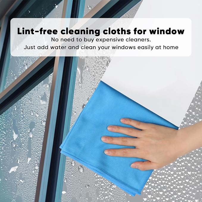 HOMEXCEL Microfiber Glass Cleaning Cloths 6 PK, Lint Free Streak Free, Reusable - Image 2