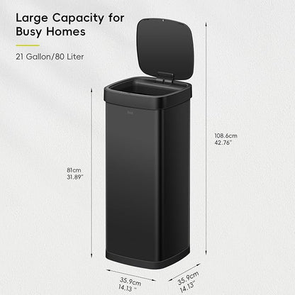 EKO EcoSmart 80L / 21.1 Gallon Motion Sensor Trash Can – Tall, Large Touchless - Image 2