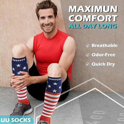 Medical Compression Socks for Women and Men 3 Pairs 20-30 mmHg Knee High Christmas Compression Stockings Circulation Best for Running Athletic Nurses