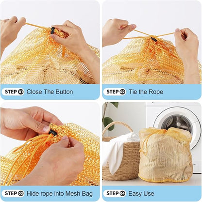 3Pcs Mesh Laundry Bags Washing Machine Mesh Wash Bags Jumbo - Image 6