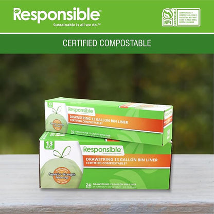Responsible Products Kitchen Bin Liners, Certified Compostable, Heavy Duty - Image 5