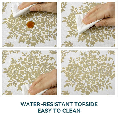 12 x 360 Inch Gold Shelf Liner for Kitchen Cabinets Non Adhesive Kitchen Drawer - Image 5