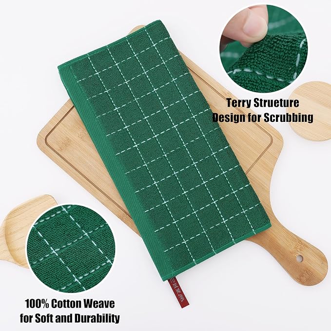 Homaxy 100% Cotton Terry Kitchen Dish Cloths, Ultra Soft and Absorbent Dish - Image 8