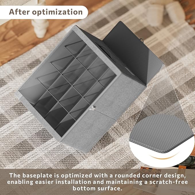 Shoe Organizer for Closet, 2 Pack Sturdy Shoe Storage Bins with Clear Cover, Fits 16-32 Pairs, Foldable Shoe Storage Box with Reinforced Handles (Grey, 19.7 * 15.7 * 12.6in)