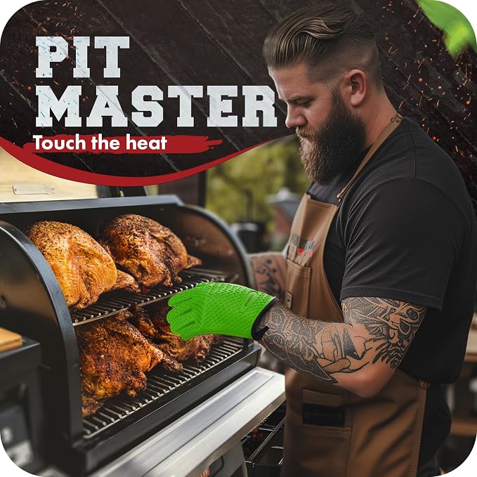 KITCHEN PERFECTION S Silicone Smoker Oven Gloves -Extreme Heat Resistant BBQ - Image 3