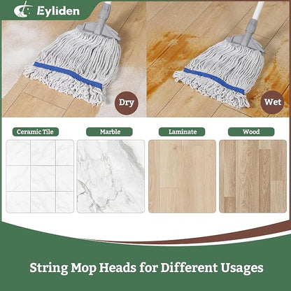 Eyliden 3 Pack Mop Heads Replacement, Universal Commercial Mops - Image 2