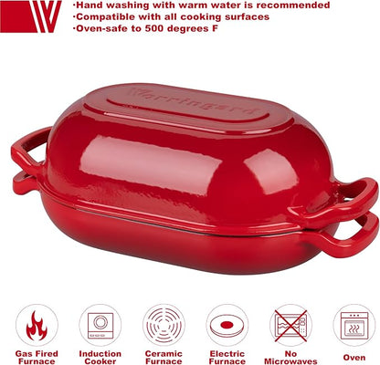 VORRINGARD Enameled Cast Iron Sourdough Bread Oven, Dutch Oven, Loaf Cast Iron - Image 3