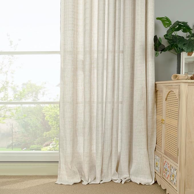 YoungsTex Linen Semi Sheer Curtains 78 Inch Length - Image 9