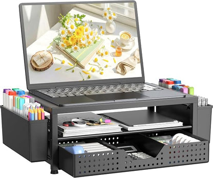 OPNICE Laptop Stand Desk Organizer, 2-Tier Metal Monitor Stand Riser by OPNICE
