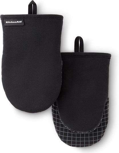 KITCHENAID Gourmet Series Gridlines Mini Oven Mitts 2-Pack Set, Heat Resistant by KitchenAid