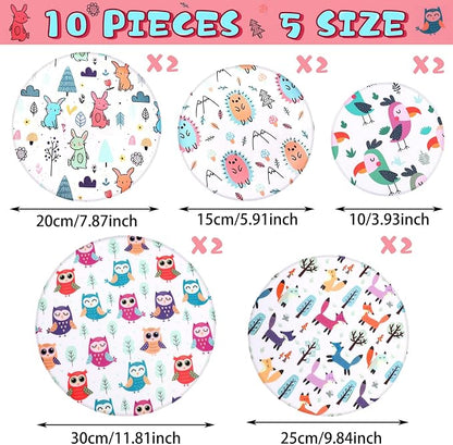 Patelai 10 Pcs Bowl Covers Reusable in 5 Size Stretch Cloth Fabric Elastic Food - Image 2