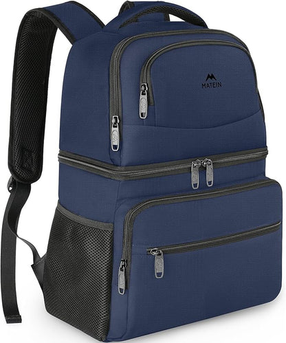 MATEIN Cooler Backpack, 26 Cans Insulated Lunch Backpack for Men Women, Leakproof Double Layer Lunch Cooler Bag Lightweight Soft Lunch Backpack with Cooler Compartment, Beach Camping Hiking Beer Gifts