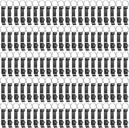 100 Pack Bottle Opener Keychain Bulk Black Metal Pocket Can Opener Key Chain by Unknown