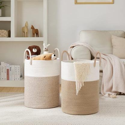 YOUDENOVA Woven Rope Laundry Hamper Basket, 72L Tall Luandry Basket, Baby - Image 6