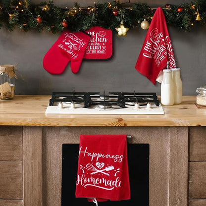 Sratte 6 Pcs Kitchen Decor Accessories Set Farmhouse Towels Pot Holders Oven - Image 7