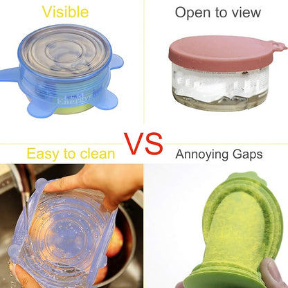 SLSON 6 Pack Pet Food Can Cover Stretchable 1 Fit 3 Universal Size Silicone Can - Image 5