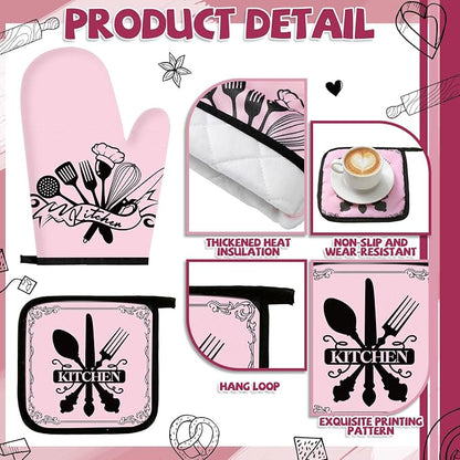 Leinuosen 8 Pcs Kitchen Towels and Oven Mitts Sets Pot Holders Dishcloths Set - Image 5