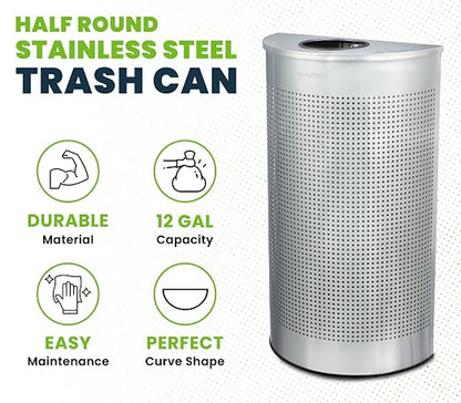 Alpine Half Round Trash Can Open Top - Image 5