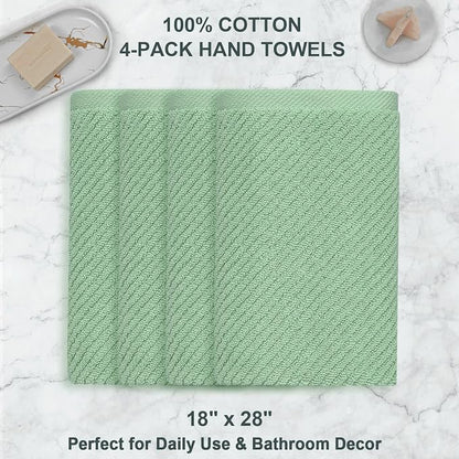 VOOVA & MOVAS Hand Towels for Bathroom Set of 4, Large 18" x 28", 100% Cotton | - Image 4