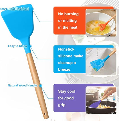 E-far Silicone Cooking Utensils Set, 10-Piece Kitchen Utensils Set - Image 3