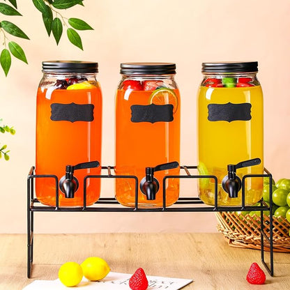 3 Pack 80 oz Glass Beverage Dispenser - Image 4
