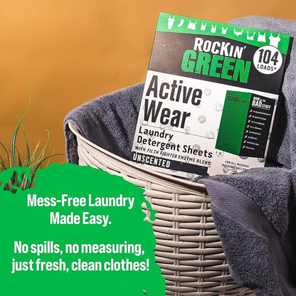 Rockin' Green Active Wear Travel Laundry Detergent Sheets Unscented - Image 3