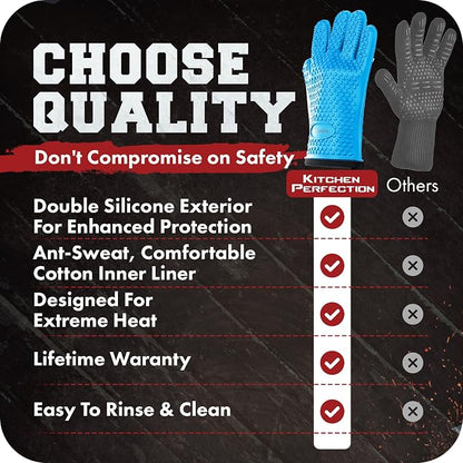 KITCHEN PERFECTION XL Silicone Smoker Oven Gloves-Extreme HeatResistant - Image 9