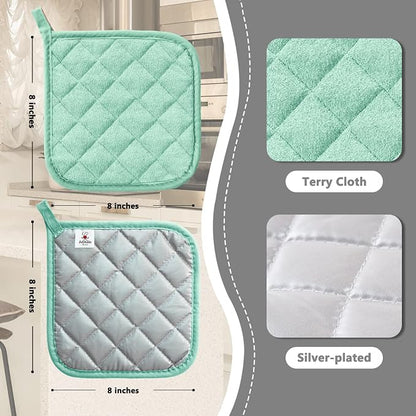 Joyhalo 4 Pack Pot Holders for Kitchen, Cotton Oven Holder - Image 2