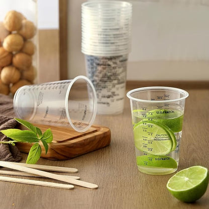 20pcs 8oz Graduated Clear Plastic Measuring Mixing Cups - Image 5