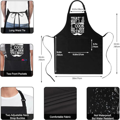 Xornis 100% Cotton Funny Apron for Men Women Adjustable Bib Aprons - Image 3