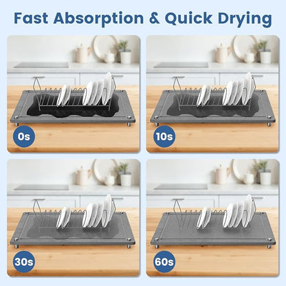 Zinovo 5pcs Stone Dish Drying Mats - Image 2
