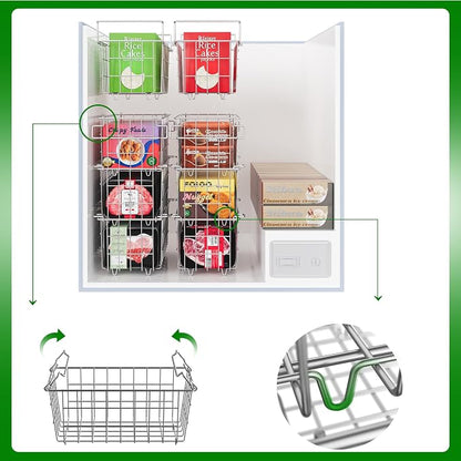 4-Pack Stackable & 1-Pack Hanging Chest Freezer Organizer Bins - Image 5