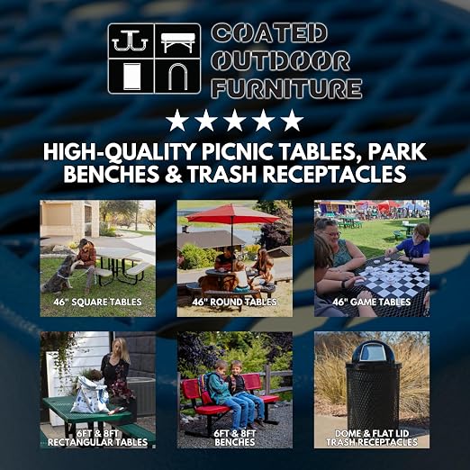 COATEDOUTDOORFURNITURE RDT-P-DBL Heavy Duty Round Trash Receptacle - Image 2