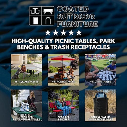 COATEDOUTDOORFURNITURE RFT-BRW Heavy Duty 32 Gallon Round Trash Receptacle - Image 2