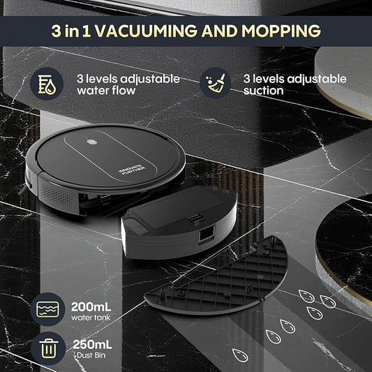 3-in-1 Robot Vacuum 4000Pa Strong Suction Robot Vacuum Cleaner & Smart - Image 2