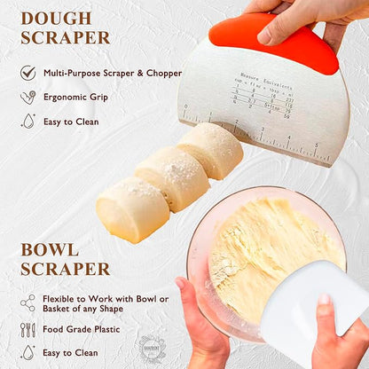 Complete Sourdough Starter Kit, Sourdough Bread Baking Supplies, Banneton Bread - Image 5