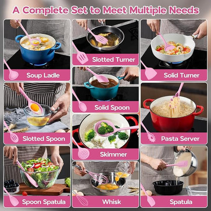 Onader Silicone Cooking Utensils Set, 10 Pieces Kitchen Utensils Set - Image 7